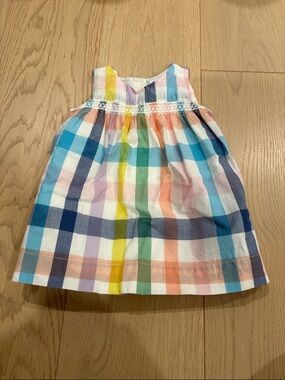 GAP Baby Pastel Plaid Smocked Sundress — Pink, Blue, Green
